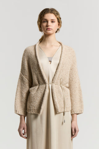 Alpaca wool cardigan with sequins