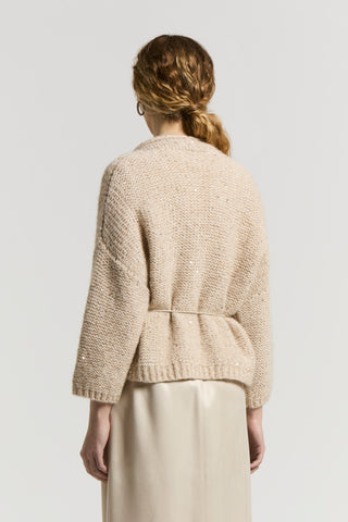 Alpaca wool cardigan with sequins