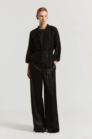 Cardigan in lana d'alpaca e paillettes