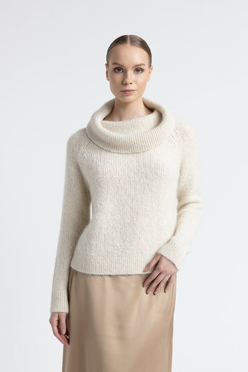 Alpaca and mohair bare shoulder sweater  