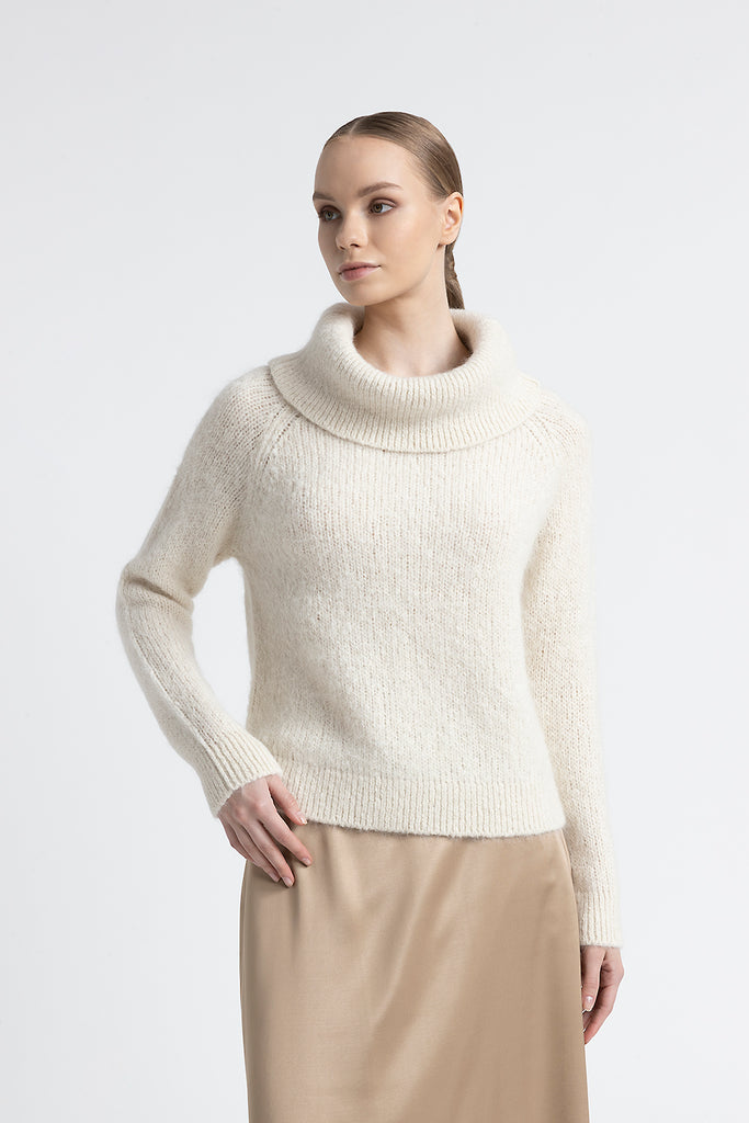 Alpaca and mohair bare shoulder sweater  