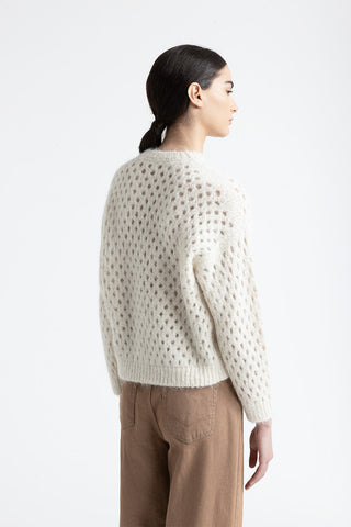 Alpaca, wool and lurex mesh sweater  