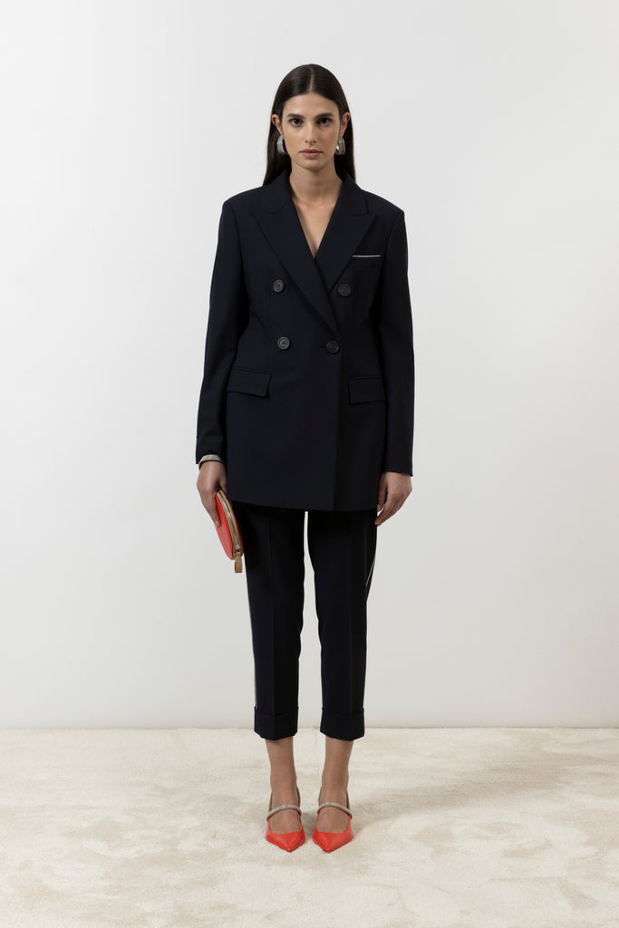 Double-breasted blazer in technical wool  