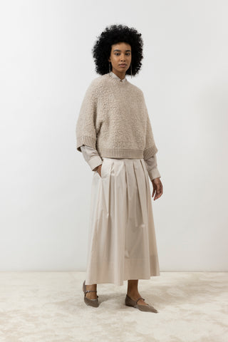 Alpaca wool, cashmere, silk and Lurex bouclé sweater  