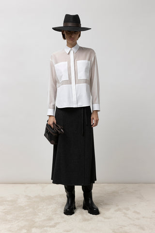 Opaque cotton-silk organza shirt  