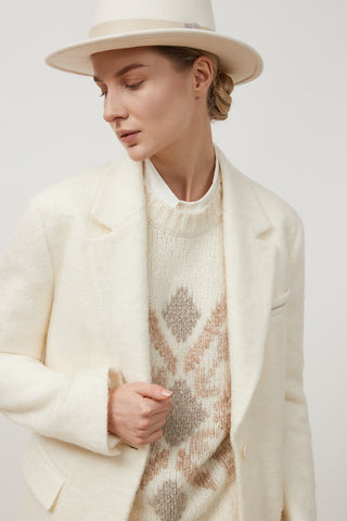 Embroidered alpaca and wool sweater  