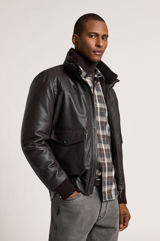 Bomber in vera pelle di nappa