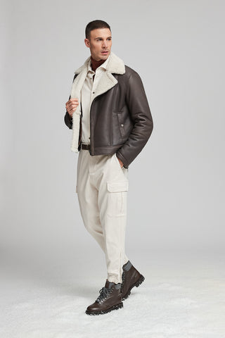 Real sheepskin biker jacket  