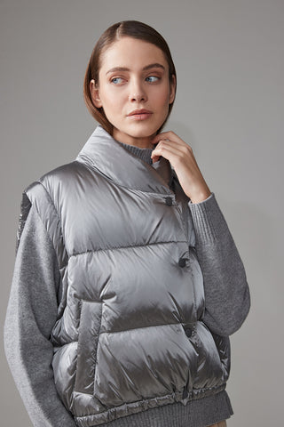 WR iridescent nylon twill puffer jacket  