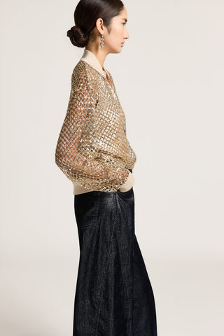 Bomber in rete di paillettes