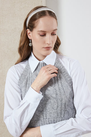 Cotton shirt with Punto Luce trim  