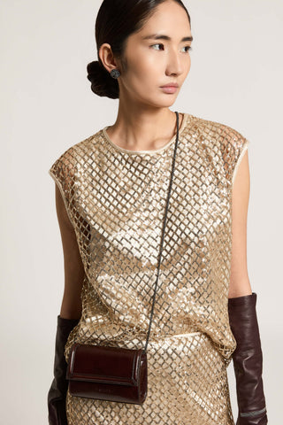 Micro pochette in pelle lucida