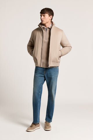 Bomber in piuma e panno di lana e cashmere
