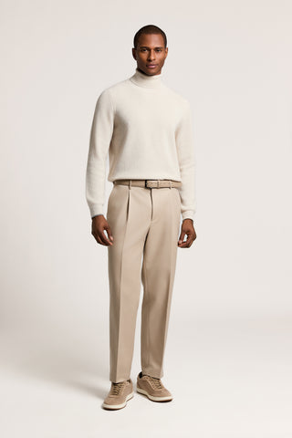 Pantalone in gabardina di lana e cotone