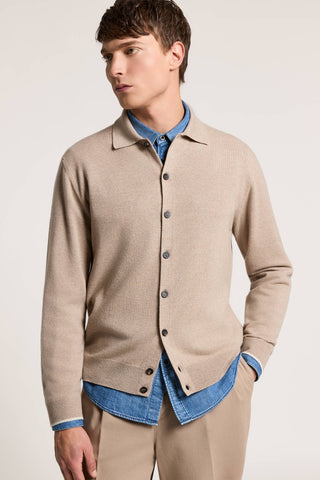 Camicia in lana merino e cashmere