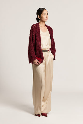 Pantalone palazzo in raso di viscosa