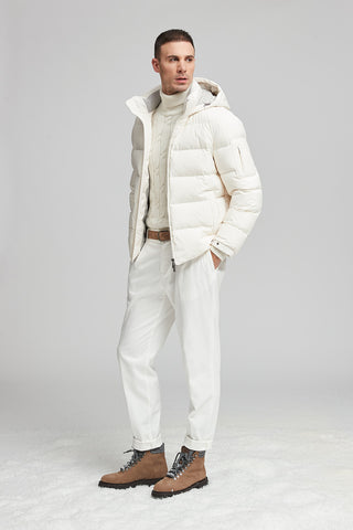 Goose down jacket in anti-drop technical microfiber  