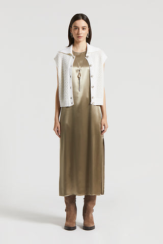 Shiny viscose satin dress