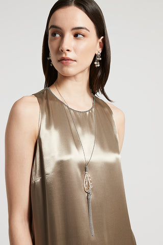 Shiny viscose satin dress