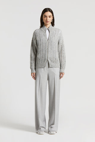Micro-houndstooth palazzo trousers