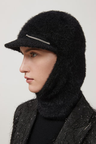 Fur-effect balaclava with visor  