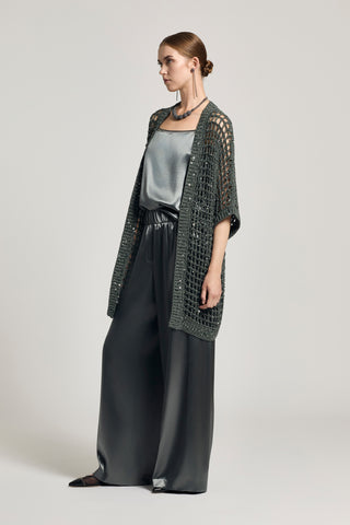 Pantalone in raso fluido di viscosa