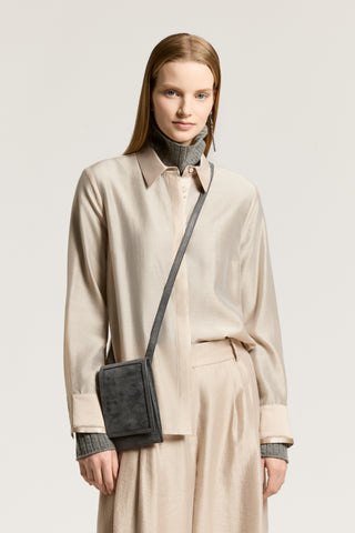Semi-shiny organza shirt