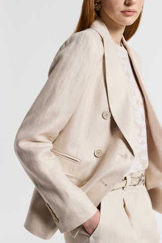 Pure linen gabardine blazer