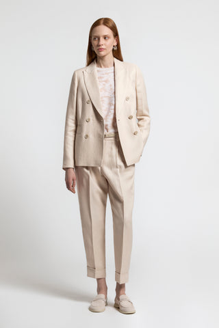 Blazer in gabardina di puro lino