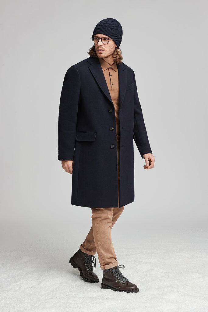 Pure wool single-breasted coat  