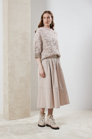 Wool and alpaca jacquard sweater with lurex details  