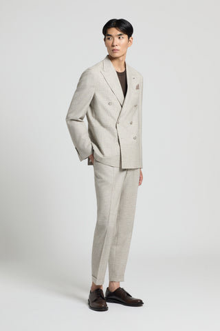 Double-breasted blazer in lightweight structured wool
