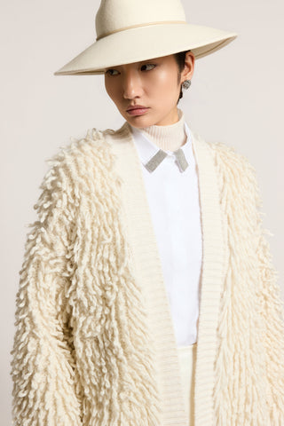 Cardigan in lana, alpaca, seta e cashmere