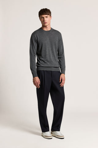 Pantalone in gabardina di pura lana