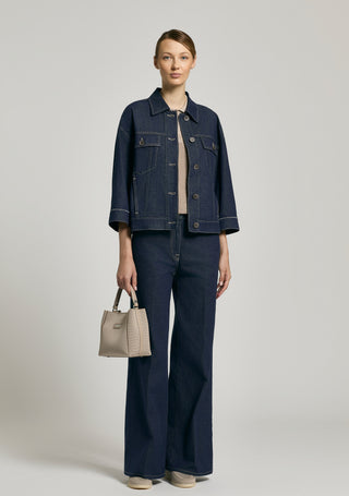 Giubbino in twill di cotone lino