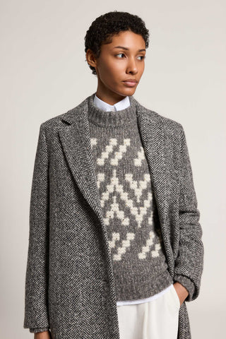 Cappotto monopetto in resca di lana