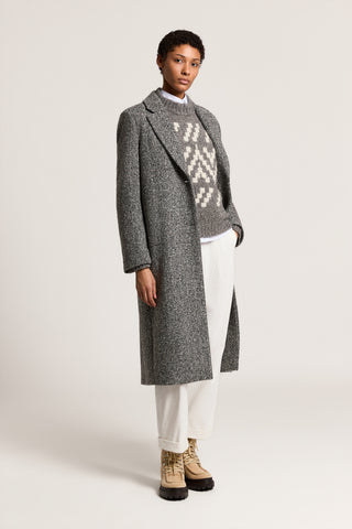 Cappotto monopetto in resca di lana