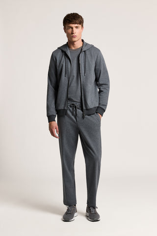 Pantalone jogger in interlock di misto cotone