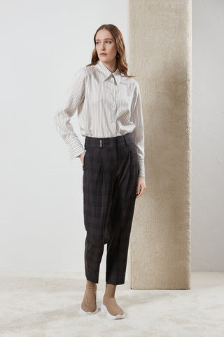 Pure wool cigarette trousers  