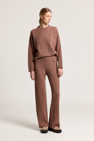 Pantaloni in lana, seta, cashmere e lamé