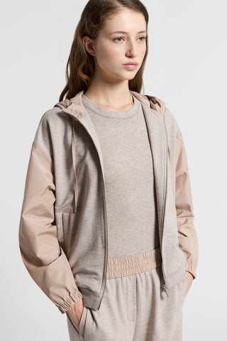 Micro-rib cotton and lurex T-shirt