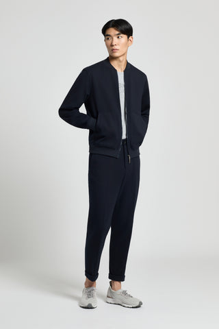 Felpa bomber in jersey di cotone