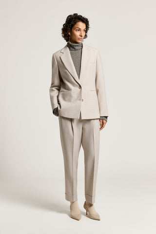 Pantalone in micro pied de poule in lana e lurex