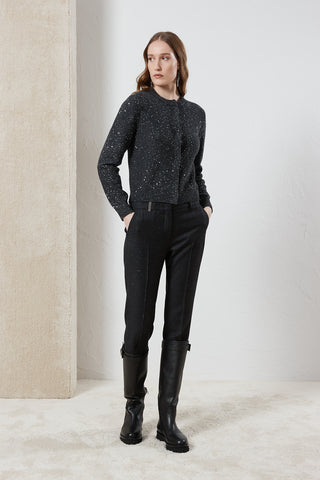 Wool, cashmere cardigan with sequins  