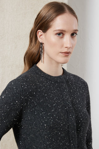 Wool, cashmere cardigan with sequins  