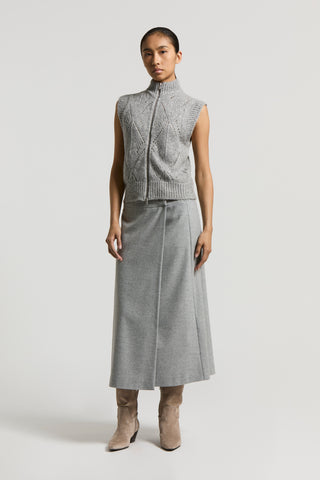 Viscose wool flannel skirt