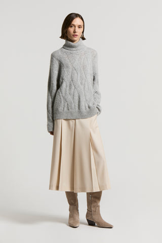 Alpaca cable-knit jumper with sequins