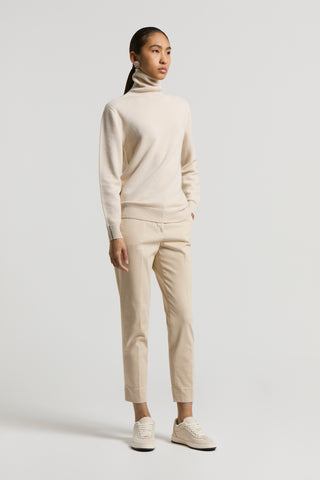 Peach-finish cotton twill trousers