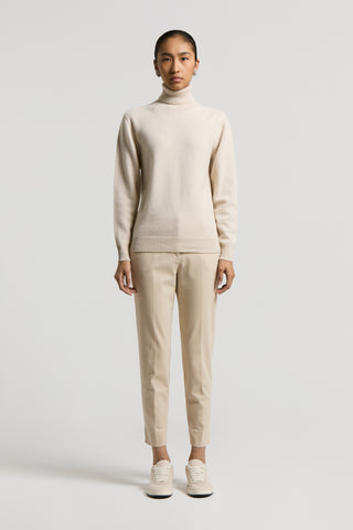 Pure cashmere polo-neck jumper