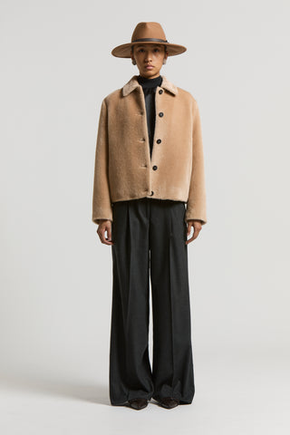 Wool and cashmere flannel trousers
